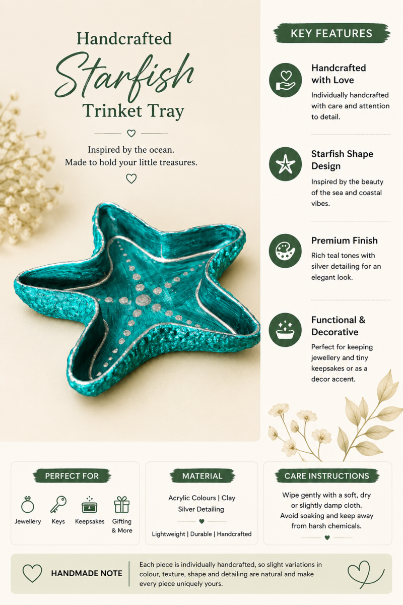 Ocean Starfish Handcrafted Trinket Tray