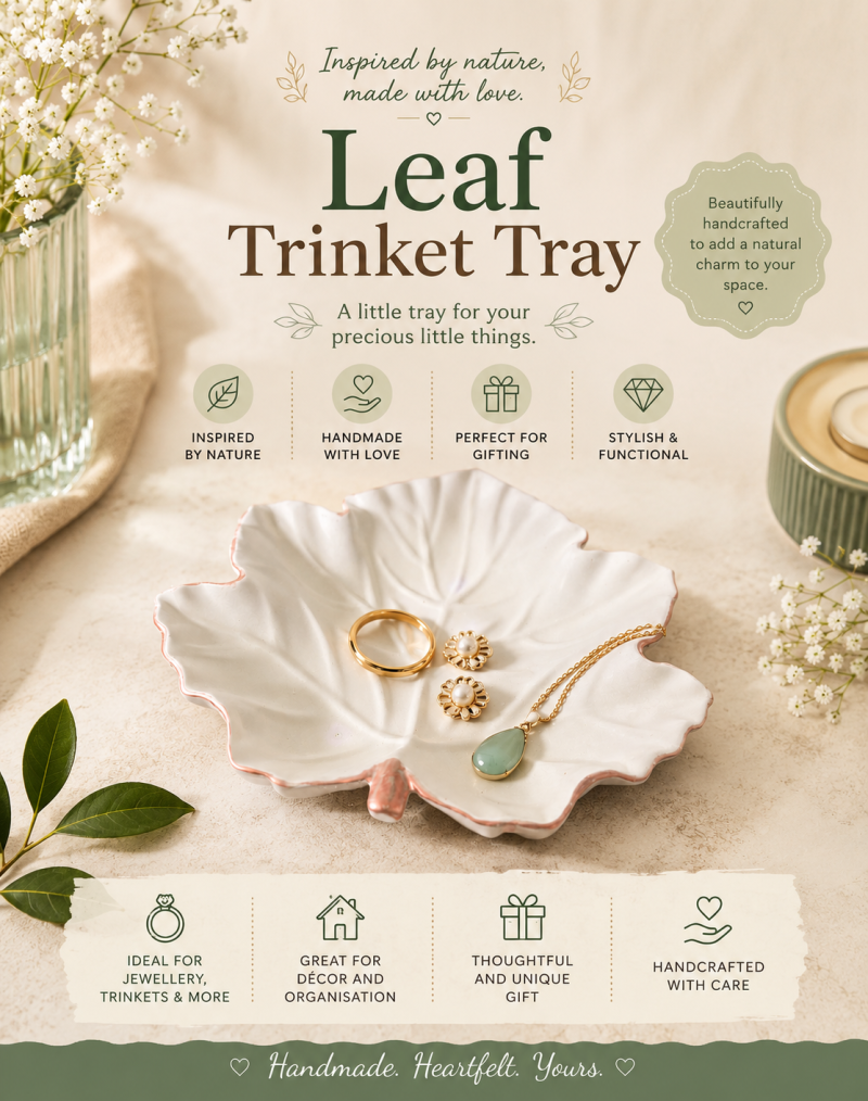 Handcrafted Leaf Trinket Tray